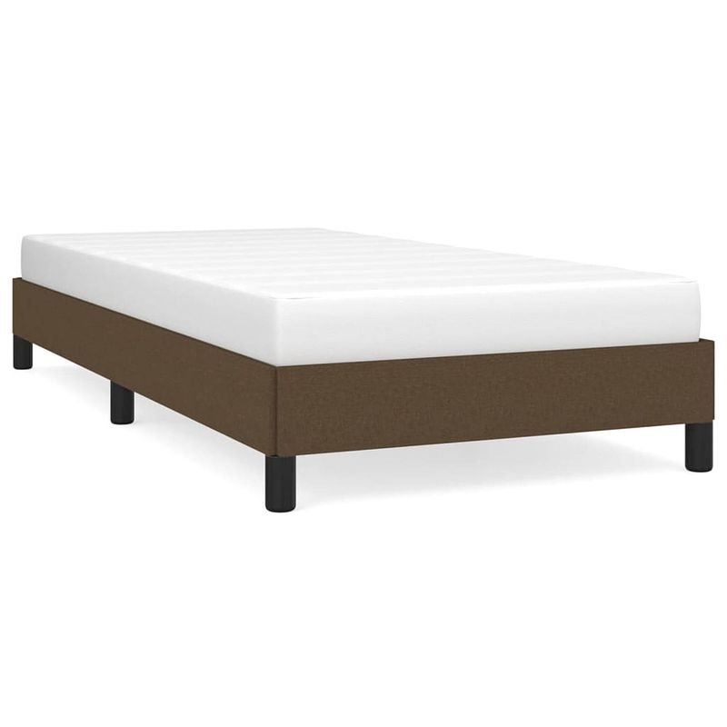 Foto van The living store bedframe - duurzaam - bedframe - afmeting- 203 x 83 x 25 cm - kleur- donkerbruin