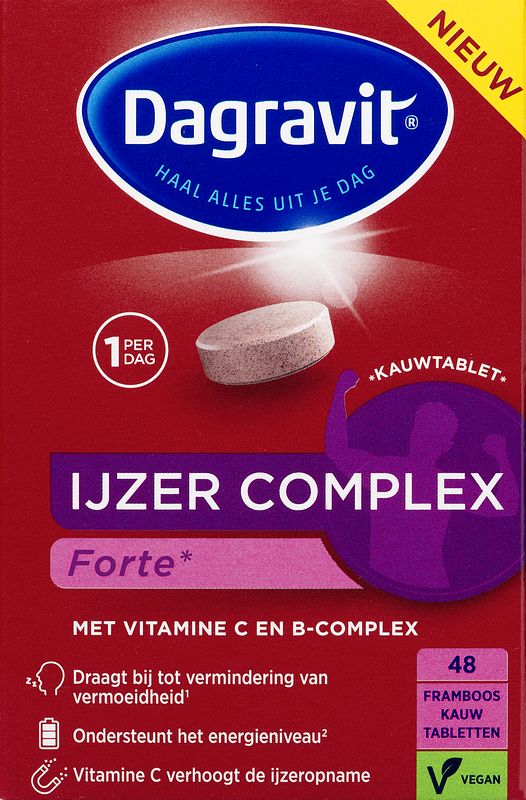 Foto van Dagravit ijzer complex forte kauwtabletten