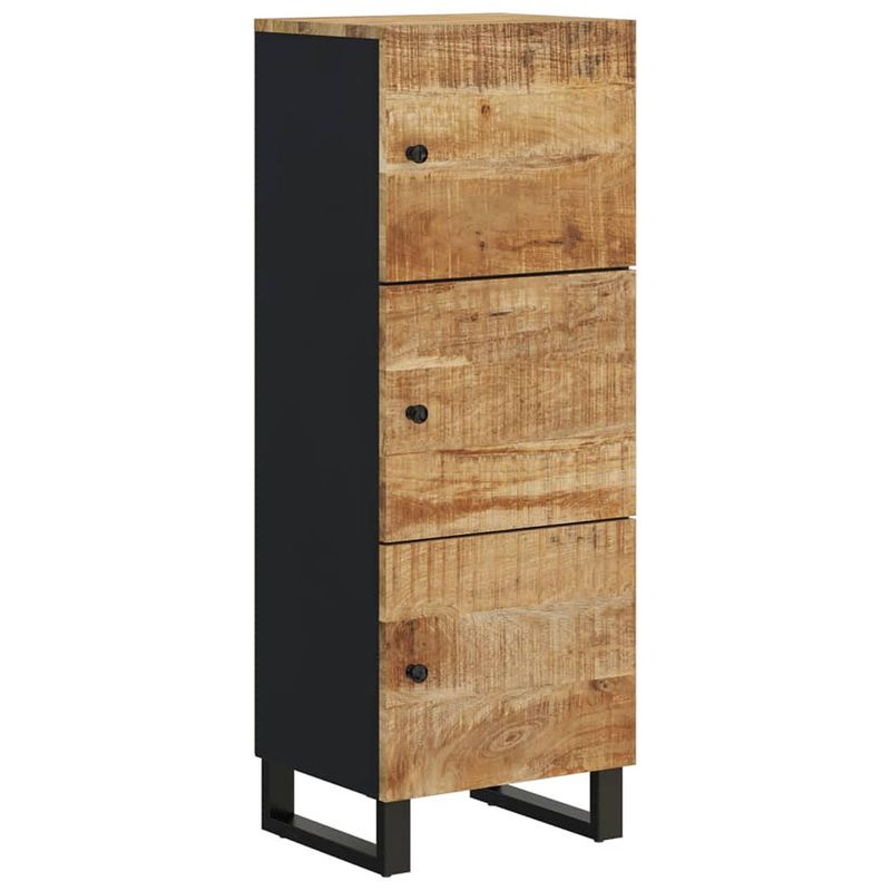 Foto van Vidaxl hoge kast met 3 deuren 40x33x110 cm massief mangohout en ijzer