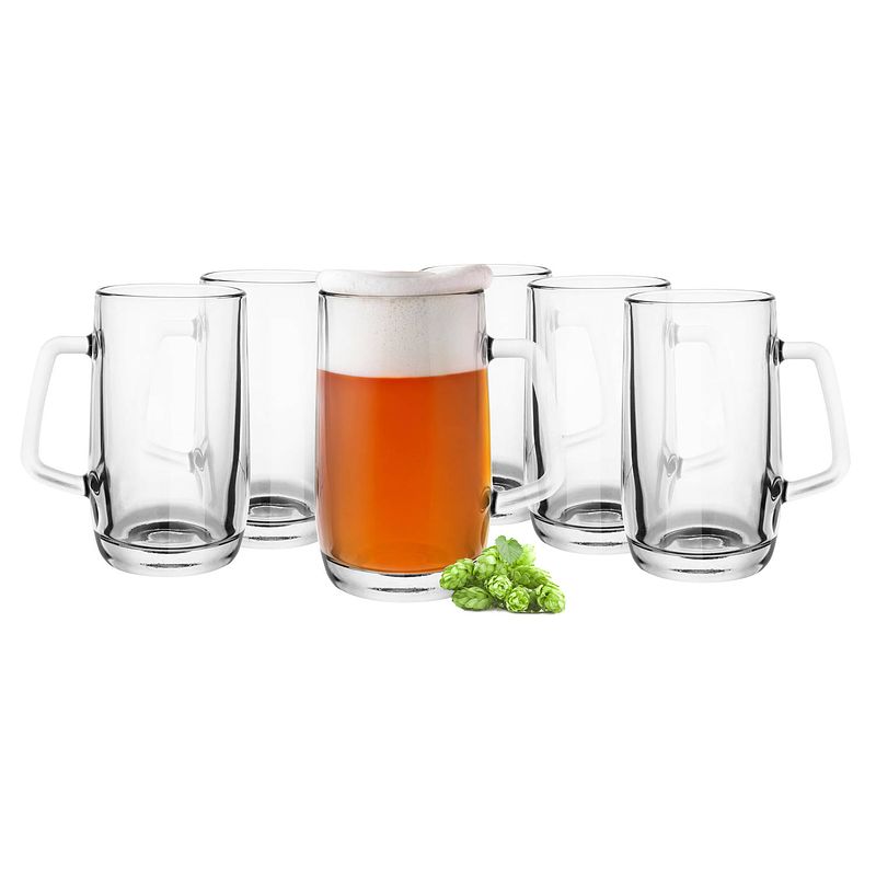 Foto van Glasmark bierglazen - bierpullen - transparant glas - 12x stuks - 500 ml - oktoberfest - bierglazen