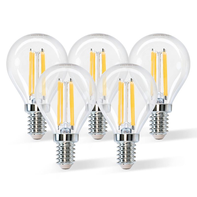 Foto van Aigostar led filament g45 4w - e14 fitting - 2700k - set van 5 stuks