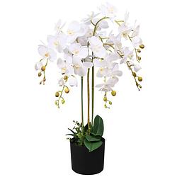 Foto van Vidaxl kunstplant met pot orchidee 75 cm wit