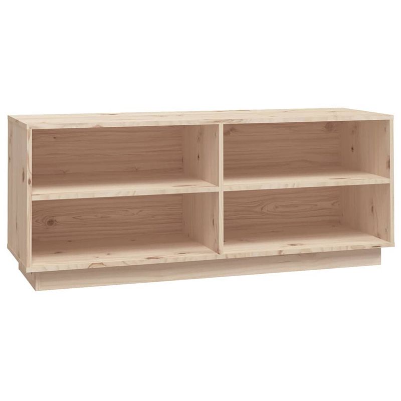 Foto van The living store houten schoenenkast - 110 x 34 x 45 cm - massief grenenhout