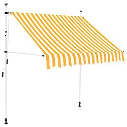 Foto van Vidaxl luifel handmatig uittrekbaar 150 cm oranje en witte strepen