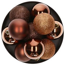 Foto van Atmosphera kerstballen - 5x stuks - brons - kunststof - 5 cm - kerstbal