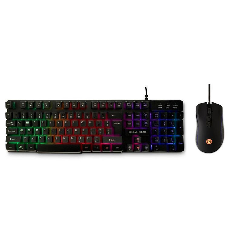 Foto van Silvergear gaming toetsenbord en muis - rgb kleuren - bedraad