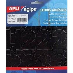 Foto van Agipa etiketten cijfers en letters letterhoogte 47 mm, 286 cijfers