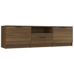 Foto van The living store tv-meubel 140x35x40 cm bewerkt hout bruineikenkleurig - kast