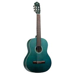 Foto van Ortega student series rst5moc full-size guitar ocean blue klassieke gitaar