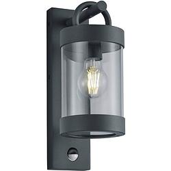 Foto van Led tuinverlichting met bewegingssensor - wandlamp buitenlamp - trion semby - e27 fitting - spatwaterdicht ip44 - mat