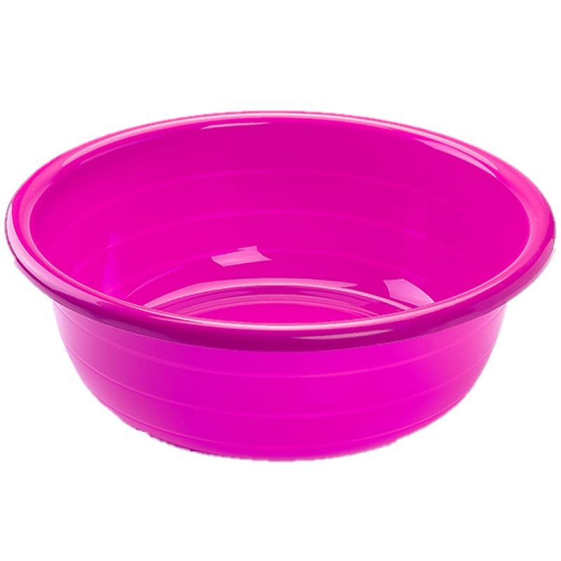 Foto van Grote kunststof teiltje/afwasbak rond 11 liter roze - afwasbak