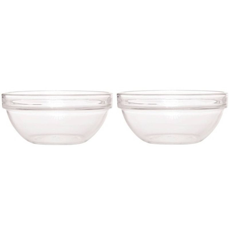 Foto van 2x salade schalen/slakommen van glas 29 cm - saladeschalen