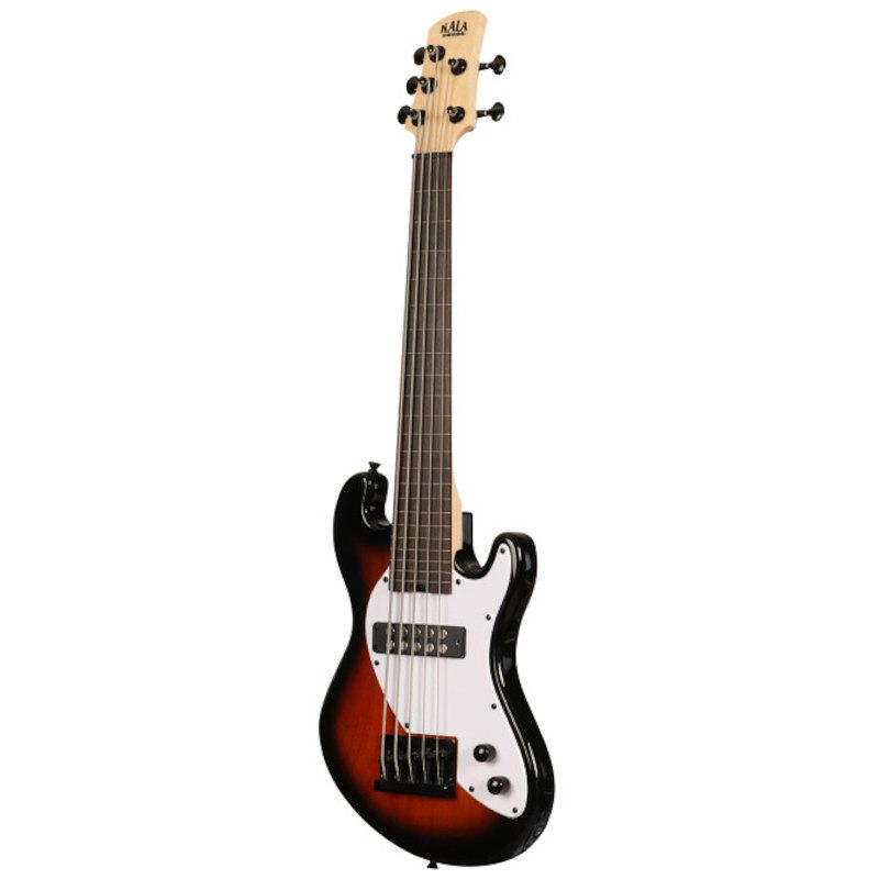 Foto van Kala solid body 5-string fretless u-bass tobacco burst 5-snarige fretloze elektrische basgitaar met gigbag