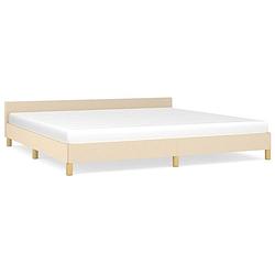 Foto van The living store bedframe luxe - bedframes - 203x206x50cm - crème stof