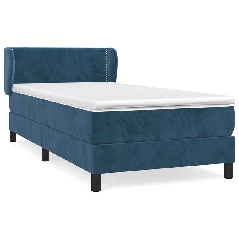 Foto van The living store bedframe donkerblauw fluweel 203x83x78/88cm - the living store