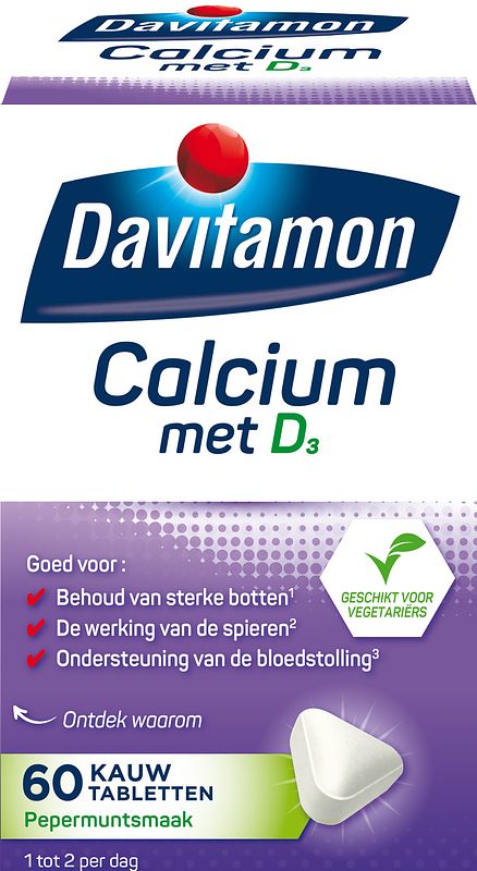 Foto van Davitamon calcium met vitamine d kauwtabletten