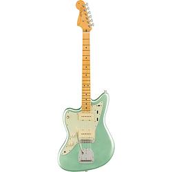 Foto van Fender american professional ii jazzmaster lh mn mystic surf green linkshandige elektrische gitaar met koffer