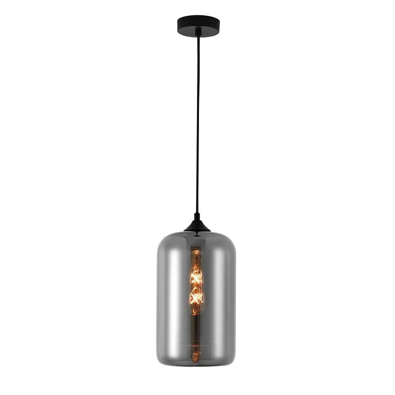 Foto van Lamponline hanglamp botany ø 18 cm rook glas zwart