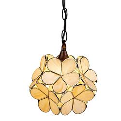 Foto van Haes deco - hanglamp tiffany creme 21x21x17/90 cm e14/max 1x40w