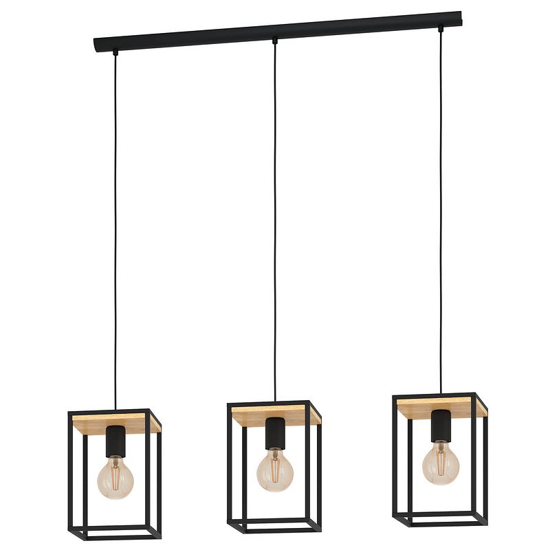 Foto van Eglo libertad hanglamp - e27 - 88 cm - zwart/bruin