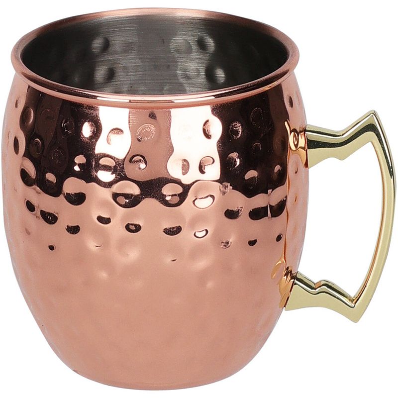 Foto van Excellent houseware moscow mule beker - rvs - koperkleurig - 500 ml - cocktailglazen - cocktailglazen