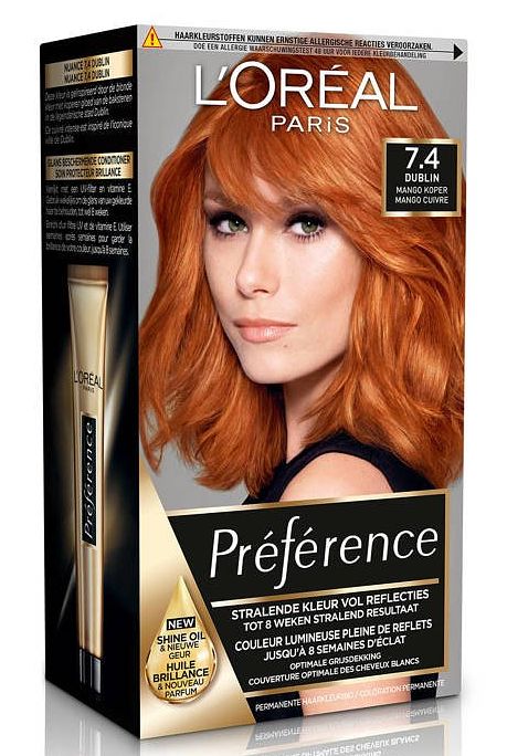 Foto van L'soréal paris preference 7.40 mango intens koperblond