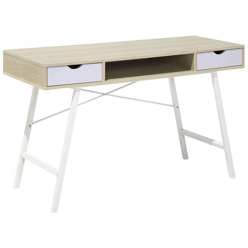 Foto van Beliani clarita - bureau-lichte houtkleur-mdf