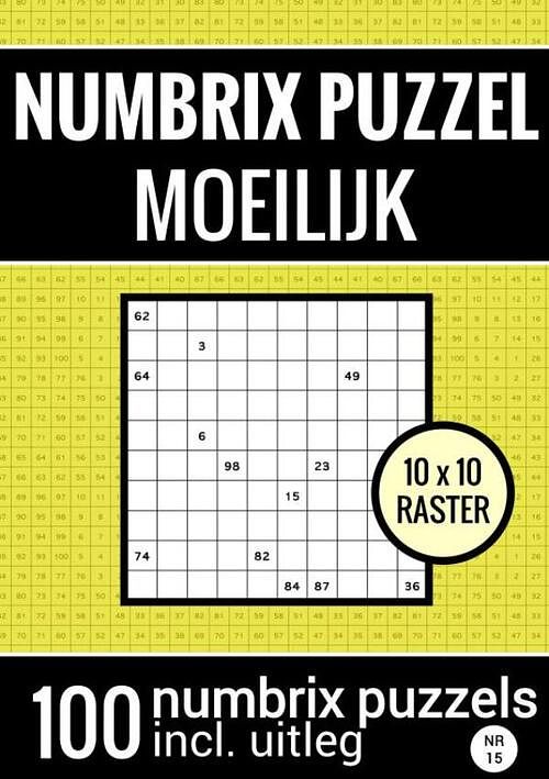 Foto van Numbrix puzzel moeilijk voor ver gevorderden - puzzelboek met 100 numbrix puzzels - nr.15 - puzzelboeken & meer - paperback (9789464658187)