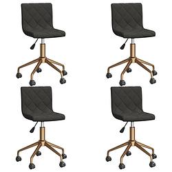 Foto van The living store draaibare eetkamerstoelen - donkergrijs - 40x43x(78.5-86.5)cm - fluweel - gepoedercoat staal