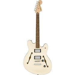 Foto van Squier affinity series starcaster deluxe il olympic white semi-akoestische gitaar