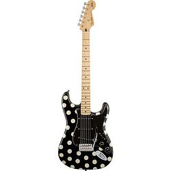 Foto van Fender buddy guy standard stratocaster polka dot mn elektrische gitaar met deluxe gigbag