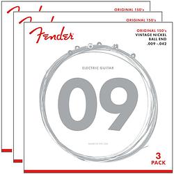 Foto van Fender 150l original 150's vintage nickel ball end 3-pack snaren voor elektrische gitaar