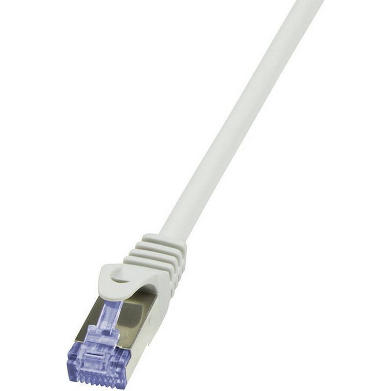 Foto van Logilink cq3092s rj45 netwerkkabel, patchkabel cat 6a s/ftp 10.00 m grijs vlambestendig, snagless 1 stuk(s)