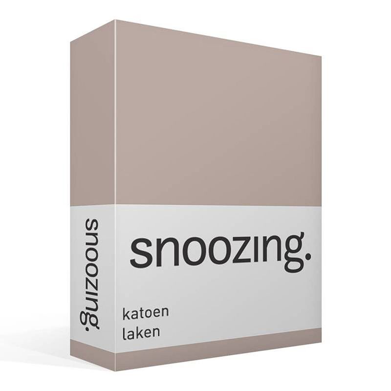 Foto van Snoozing - laken - katoen - lits-jumeaux - 280x300 - taupe