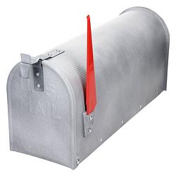 Foto van Ml-design us brievenbus met opsteekbare vlag in rood, betonlook, gemaakt van aluminium