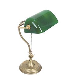 Foto van Klassieke tafellamp - mexlite - glas - klassiek - e27 - l: 27cm - voor binnen - woonkamer - eetkamer - brons