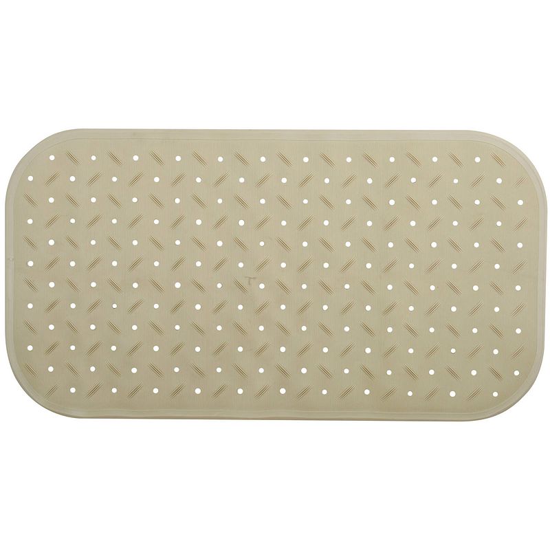 Foto van Msv douche/bad anti-slip mat badkamer - rubber - beige - 36 x 76 cm - badmatjes