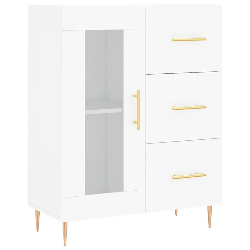 Foto van Vidaxl dressoir 69,5x34x90 cm bewerkt hout wit