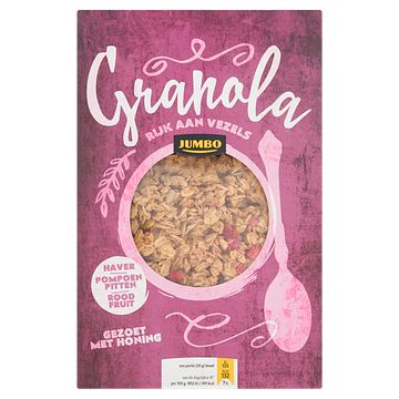 Foto van Jumbo granola met haver, pompoenpitten en rood fruit 350g