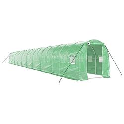 Foto van The living store broeikas 20x2x2m - pe en gegalvaniseerd staal - 140 g/m² - groen