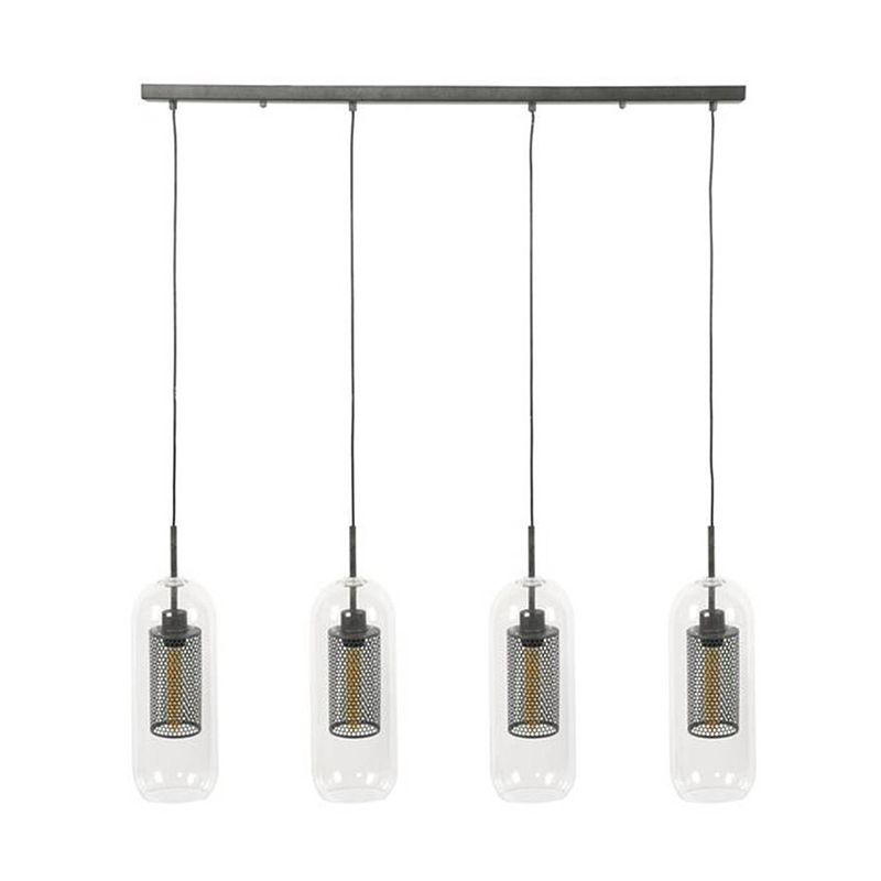 Foto van Livin24 industriële hanglamp dagmar glas 4-lichts.