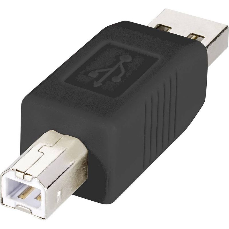 Foto van Renkforce usb 2.0 adapter [1x usb-a 2.0 stekker - 1x usb-b 2.0 stekker] rf-usba-03 vergulde steekcontacten