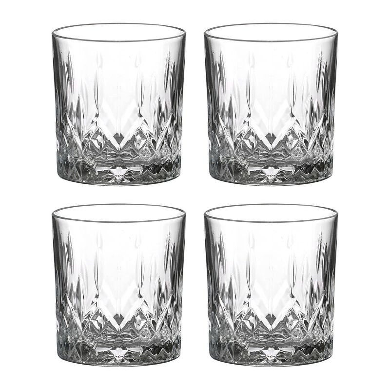 Foto van Lav whisky/water/drinkglazena odin - gedecoreerd glas - 4x stuks - 330 ml - drinkglazen