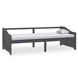 Foto van The living store houten bedbank - donkergrijs - 204 x 98 x 66 cm - logeerbed en bank