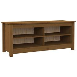 Foto van The living store schoenenbank grenenhout - 110 x 38 x 45.5 cm - trendy design - honingbruin