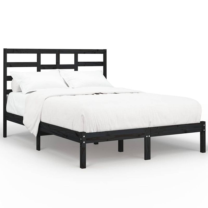 Foto van The living store houten bedframe - moderne slaapkamer - 150 x 200 cm - hoogwaardig massief grenenhout