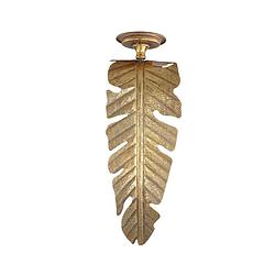 Foto van Ptmd asis gold iron candleholder wall leaf