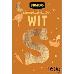 Foto van Jumbo chocoladeletter wit s 160g aanbieding bij jumbo | 2 voor 4.50