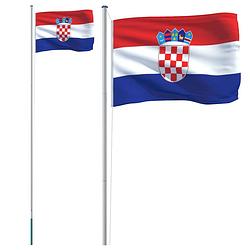 Foto van Vidaxl vlag met vlaggenmast kroatië 6,23 m aluminium