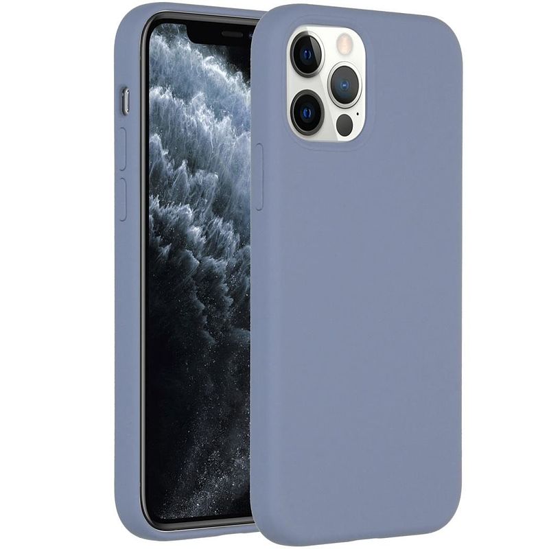 Foto van Accezz liquid silicone voor apple iphone 12 (pro) telefoonhoesje paars